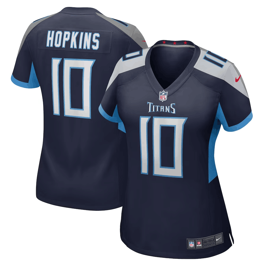 Women's Tennessee Titans #10 DeAndre Hopkins Navy Stitched Game Jersey(Run Small) Women's Tennessee Titans #10 DeAndre Hopkins Navy Stitched Game Jersey(Run Small)